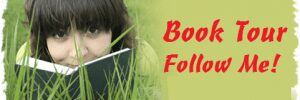 Child reading book in grassy field background.