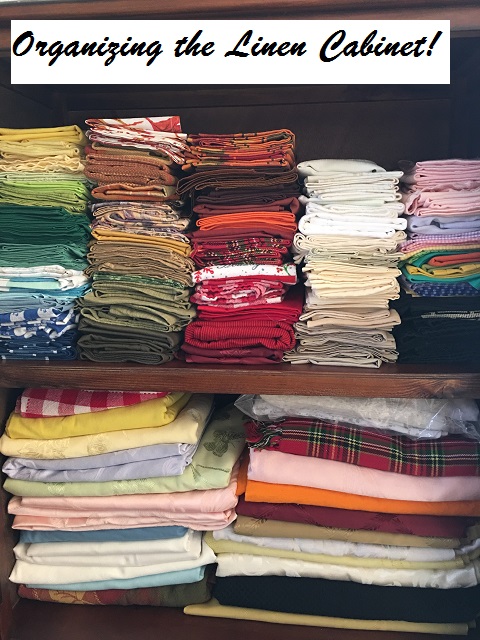 organizing the linen cabinet