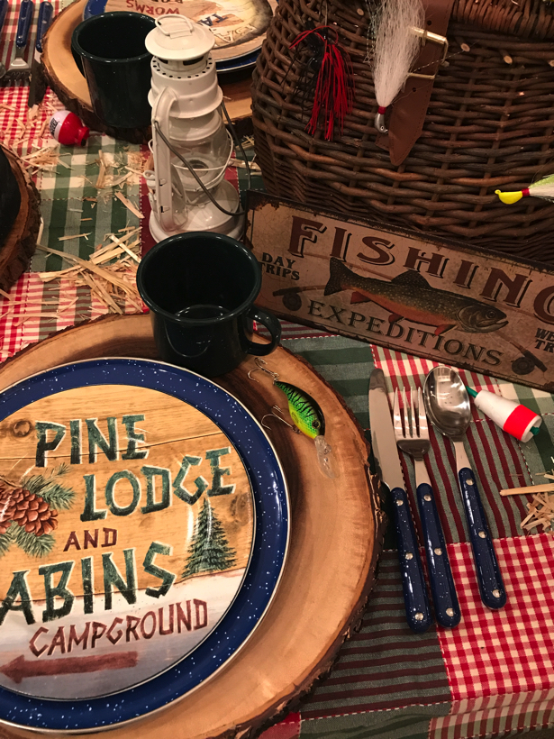 Gone Fishing tablescape.