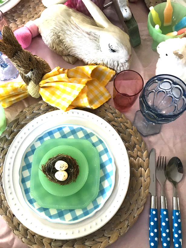 Easter Gingham Tablescape