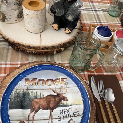 camping moose salad plate