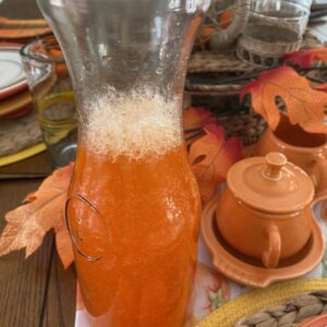 Orange Sangria in a wine carafe
