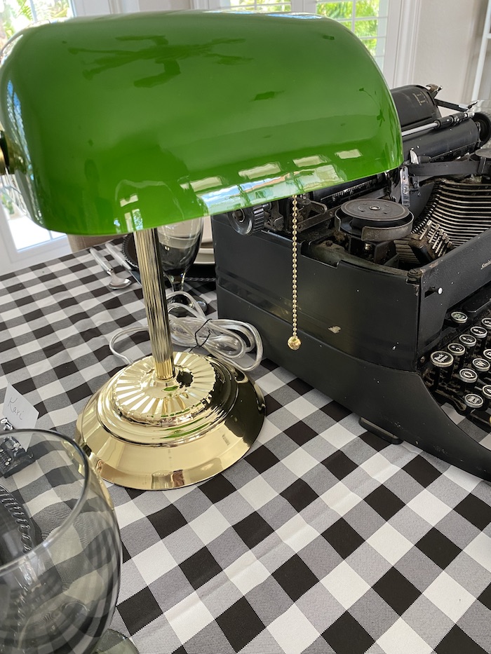 vintage green desk lamp