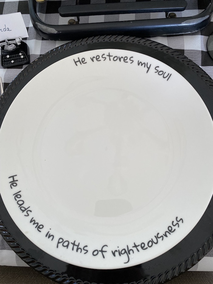 Bible verse on plate