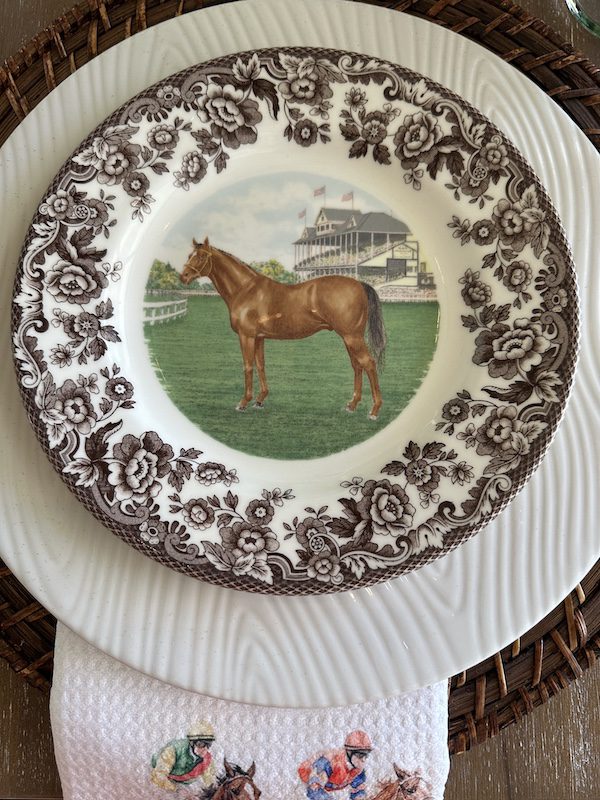 thoroughbred horse salad plate