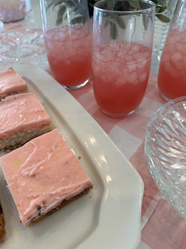 pink lady bars and pink lemonade