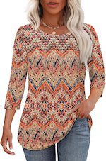 orange multicolored top fashion