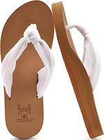 white flips flops